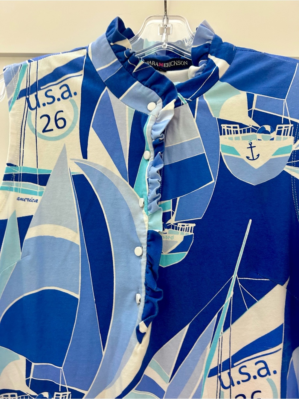 Tommy Bahama Blue Nautical Sailboat Print Mini Dress - Picture 2 of 5